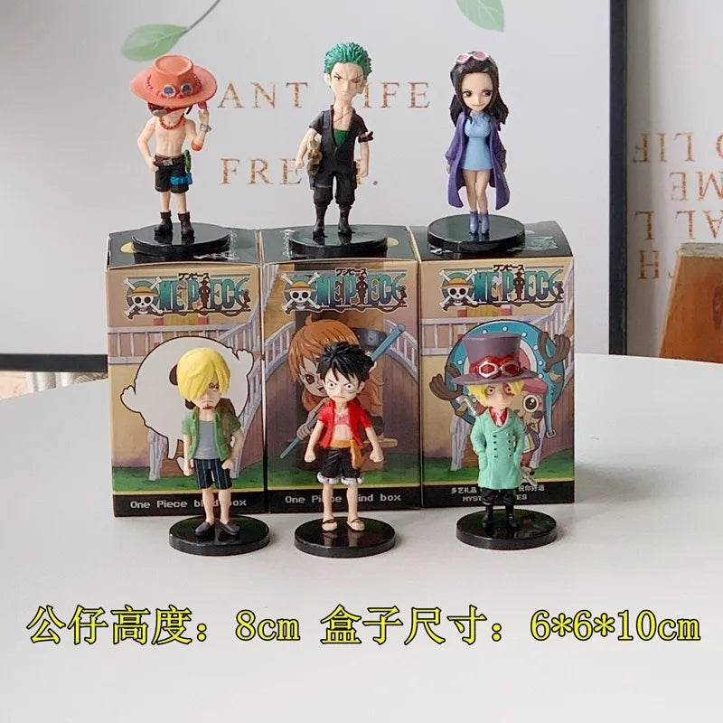 6 pcs anime action figure set PVC Luffy new action model collectible decoration doll kids toys for Christmas gifts