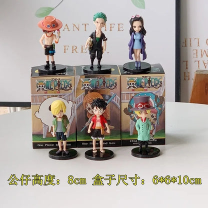 6 pcs anime action figure set PVC Luffy new action model collectible decoration doll kids toys for Christmas gifts