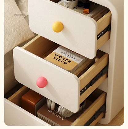 Cute Solid Wood Children's Nightstands for Children Furniture Dormitory Storage Bedside Tables Narrow Kid's Storage Cabinet