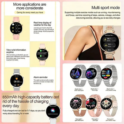 Smartwatch zdrowotny klasy pielęgniarskiej dla kobiet z ekranem AMOLED HD, wodoodpornością IP68, ciśnieniem krwi, połączeniami BT – modny zegarek dla kobiet