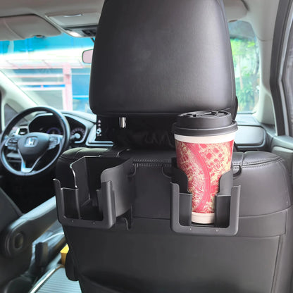 2pcs Multifunctional Car Seat Back Organizer with Cup Holder Phone Mount and Hooks - Fits Most Vehicles Holds Water Bottles