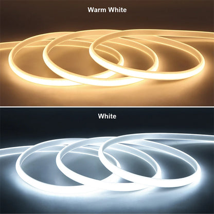 1-35M COB Strip Light Pure Silicone Tube 288LEDs/M High Bright Flexible String Lamp Waterproof 220V 110V For Villa Garden Yard
