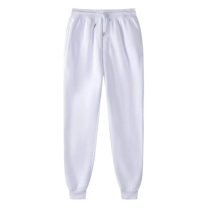 Unisex Solid Jogger Sweatpants Elastic Drawstring Cuff Sports Pants Multi-color Loose Fit Casual Gym Running Trousers Size S-3XL