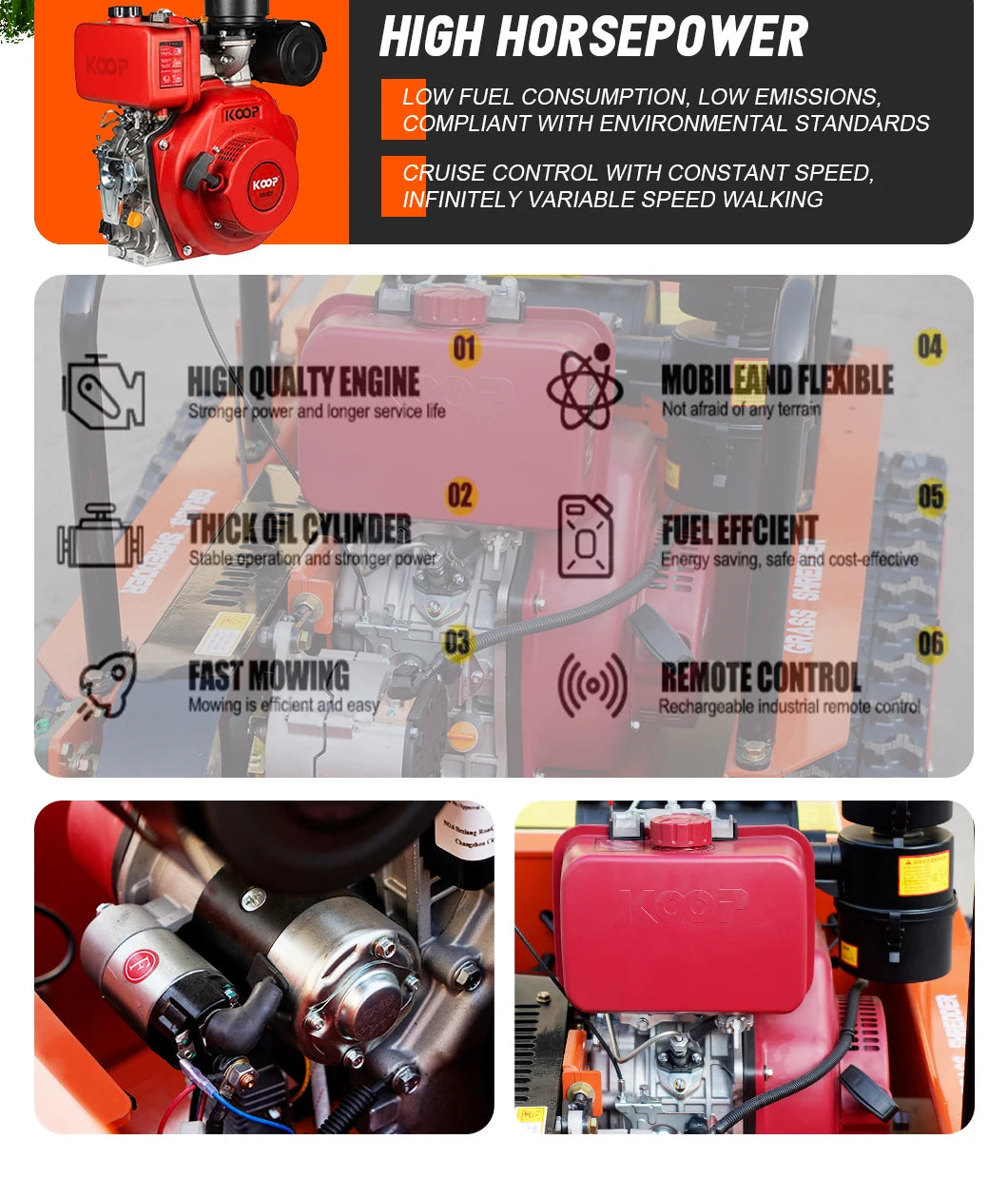 Customized diesel lawn mower that can climb slopes GPS all terrain tracked lawn mowing robot