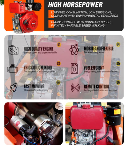 Customized diesel lawn mower that can climb slopes GPS all terrain tracked lawn mowing robot