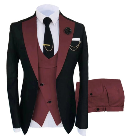 high-quality wedding art ，dress suit for men，3 pieces Blazer Vest And Pants set，performance, Emcee，Groomsmen