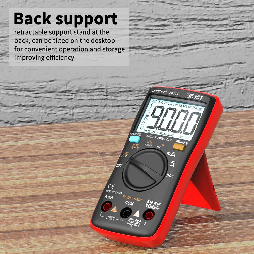 ZOYI 9999 Counts True RMS Digital Multimeter Auto Range Anti-Burn NCV AC DC Voltage Current Temperature Electrician Tester