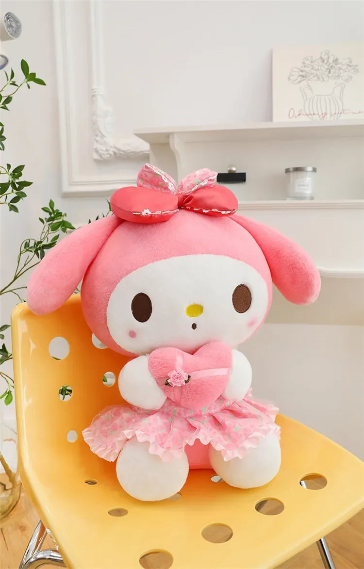 60cm Sanrio Kuromi Melody Hello Kitty Plush Toy Kawaii Cartoon Big Size KT Cat Plush Doll Soft Stuffed Pillow Kids Birthday Gift