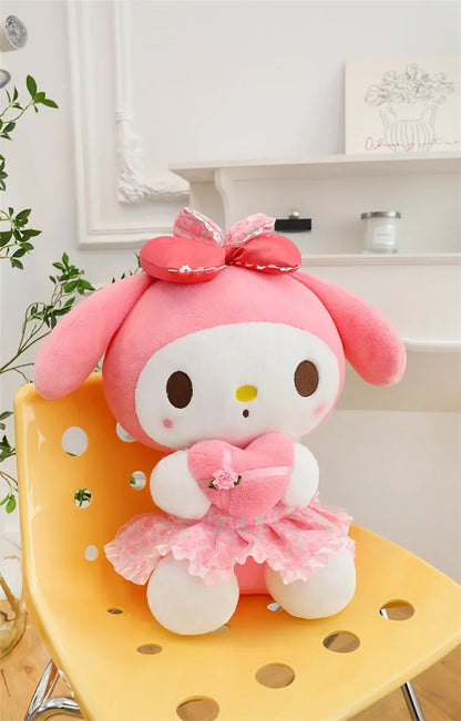 60cm Sanrio Kuromi Melody Hello Kitty Plush Toy Kawaii Cartoon Big Size KT Cat Plush Doll Soft Stuffed Pillow Kids Birthday Gift