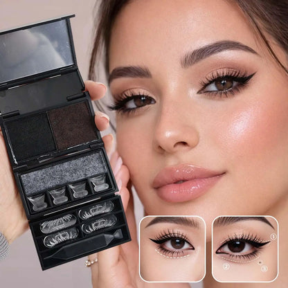 Waterproof 3 in1 Eyeliner Eyes Makeup Stamp Portable Lasting Smudge-Proof Stamp Ultra-Fine Natural Lower Eyelashes Makeup Tools