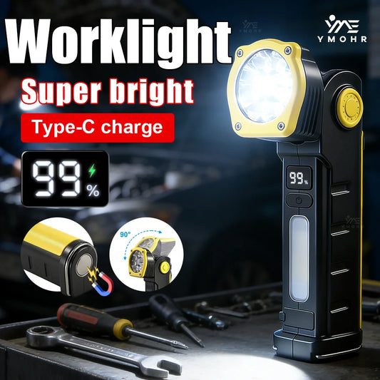 Led Work Light Rechargeable Waterproof Flashlights Portable HeadLight Magnetic Light Hook Clip Head Flashlight Outdoor Head Lamp