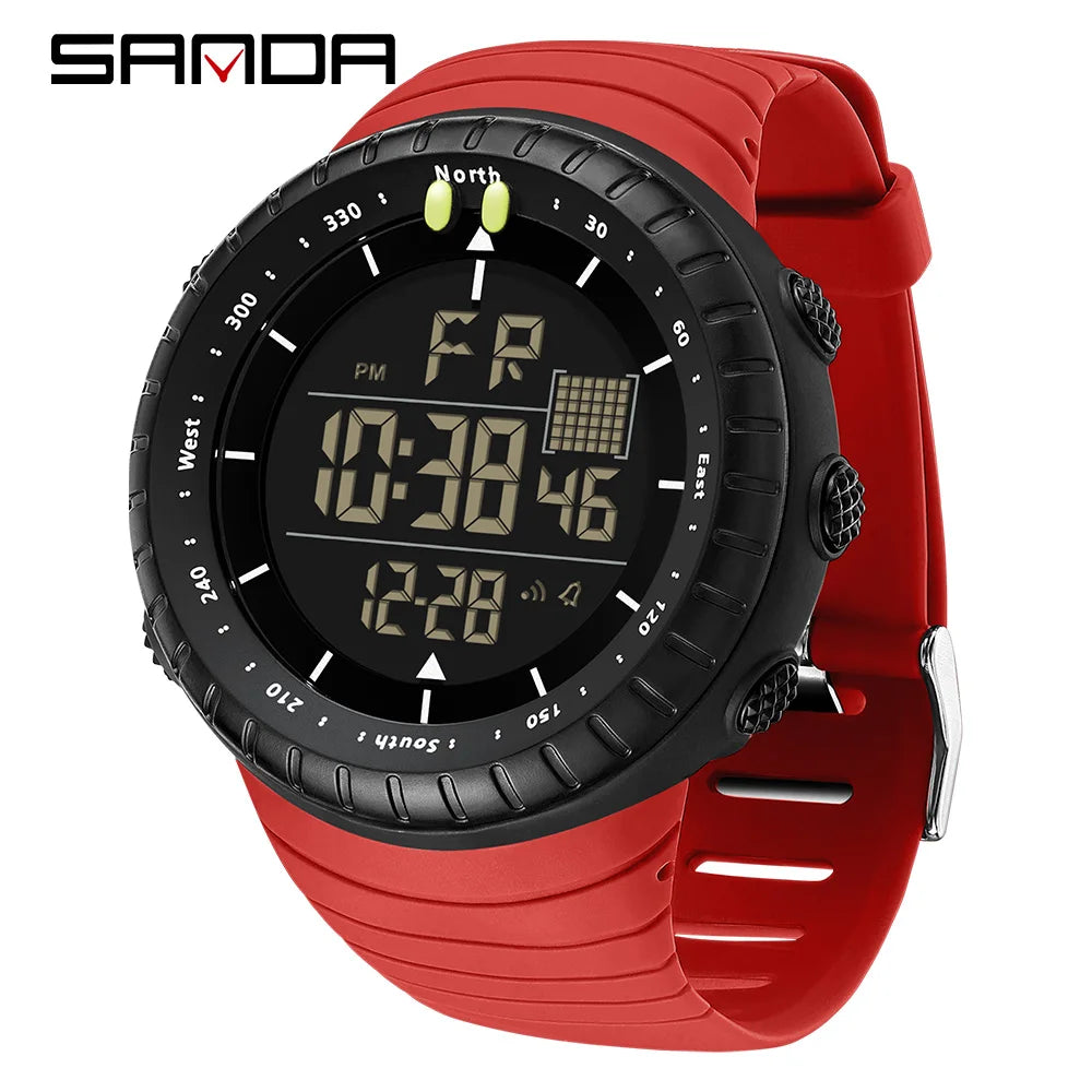SANDA New 6256 Men's Electronic Watch Large Dial Outdoor Waterproof Sports Watch Night Light Alarm Clock Multi functional Watch