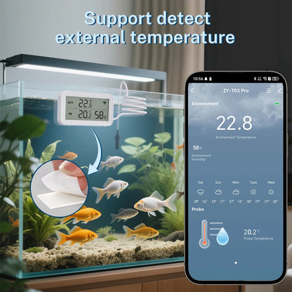 Tuya WiFi Zigbee Temperature Humidity Sensor With External Probe for Smart Home APP Remote Control Work with Yandex Alexa