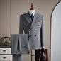 High-quality Groom Wedding Suit, Fashionable and Stylish Dress, Men's Business Double-Breasted Suit Set, Men's Three-Piece Set