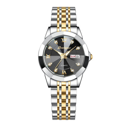 POEDAGAR Luxury Brand Women's Watches Waterproof Luminous Date Week Quartz Watch For Woman Stainless Steel Fashion Ladies Watch