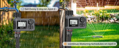 INSOMA Automatic Water Timer Intelligent Irrigation Watering System LCD Display IPX5 Sprinkler Timer Garden Programmer Equipment