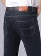 Thin Men's Straight Jeans Spring Summer Embroidered Casual Stretch Comfortable Trousers Business Fashion Male Denim Pants