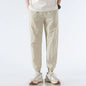Men's Ice Silk Joggers Pants Fashion Jogger Pants Loose Straight Wide Leg Trousers Vintage Cargo Pants Man Solid Streetwear Men