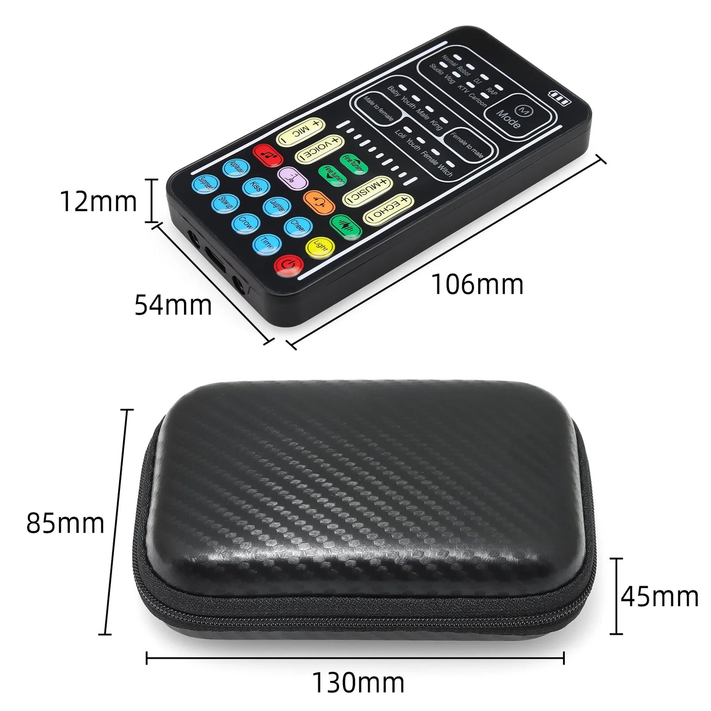 I9 Voice Changer Set Multifunction Portable Recording Sound Card+Microphone+Earphones for Game Recording Computer Sound Changer
