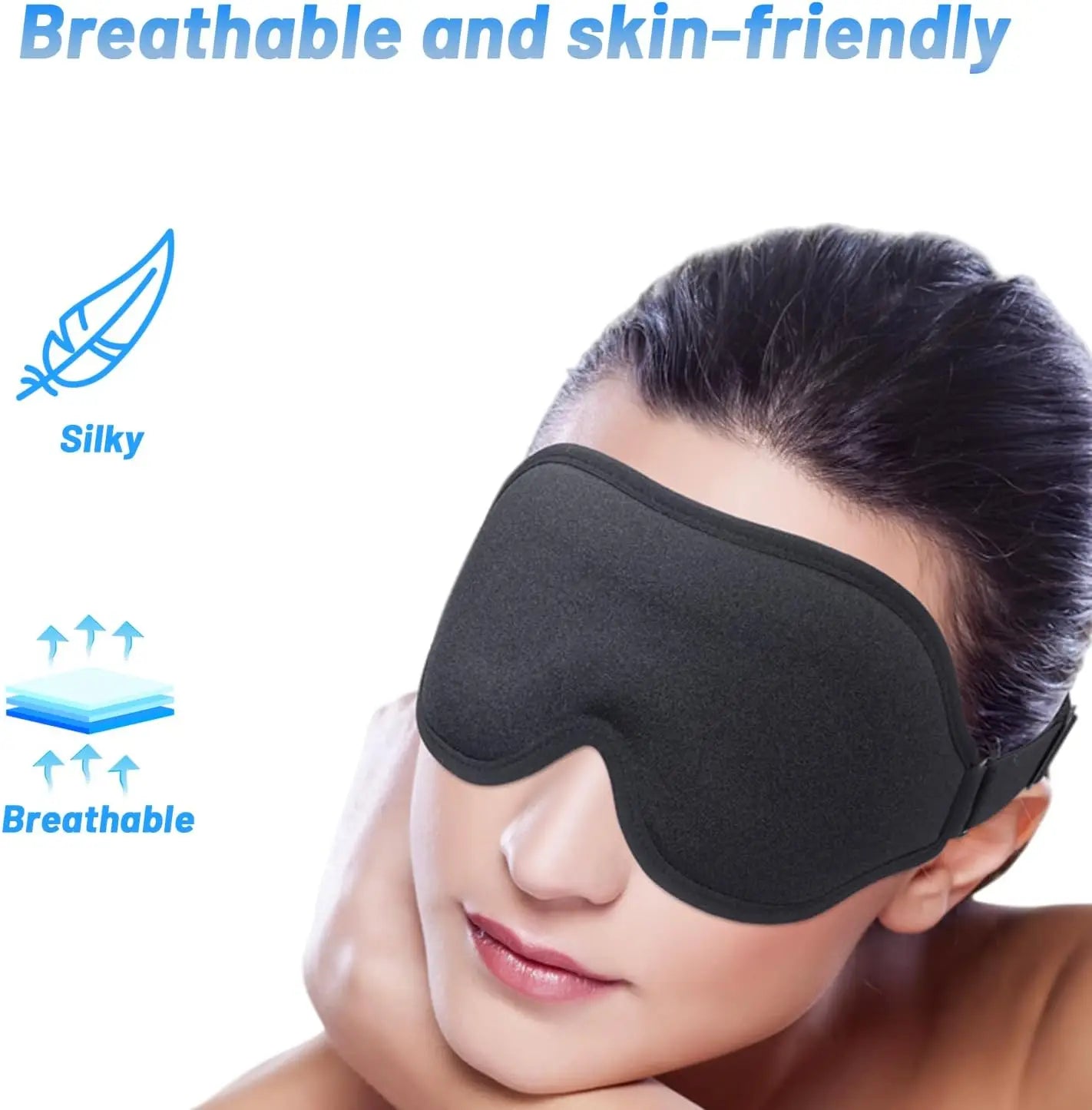 Sleep Eye Mask for Men Women, Lash Extensions 3D Sleeping Mask, Travel Blackout Night Blindfold Eye Shade Cover with Adjustable