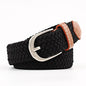 2.5cmx100cm Unisex Extended Elastic Knitted Thin Belt Women's Needle Button Canvas Jeans Student  Canvas Elastic Belt for Women