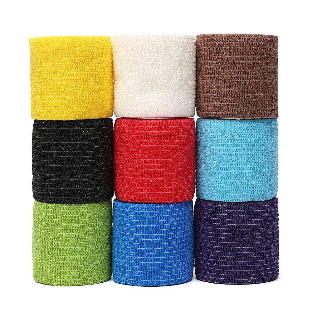 12pcs of 4.8-meter elastic sports self-adhesive bandages, protecting fingers, ankles, palms, and shoulders, knee protection