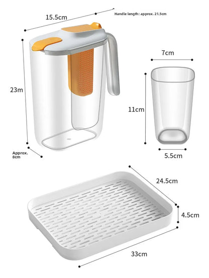 Large Capaci Cold Water Pot Heat Resistant Drop Proof Fruit Tea Barrel Beverage Ice Water Bottle for Frie Home Use
