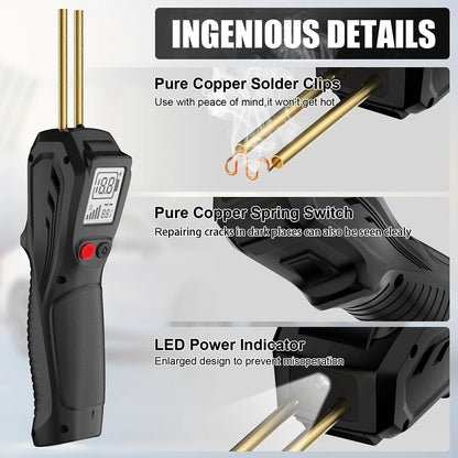 PWG-2 500W Latest LCD Display Handheld Wireless Charging Plastic Soldering Iron with 200pcs Soldering Tips Repair Tool