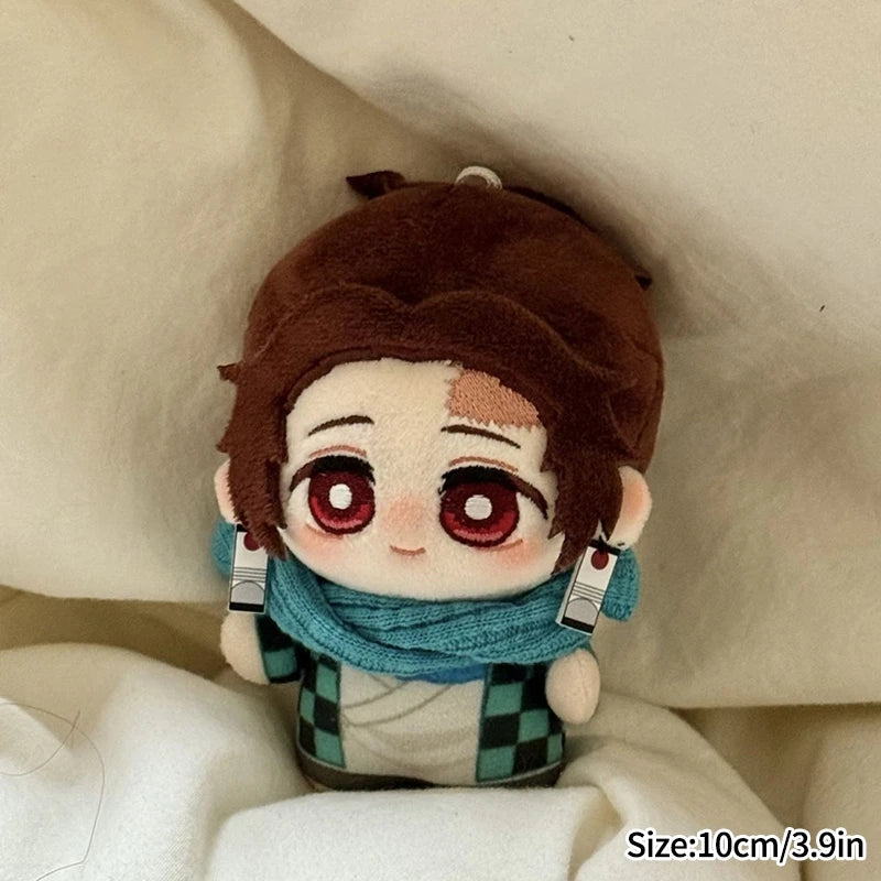Demon Slayer Figure Anime Plush Doll Fans Gift Q Version Toy Gifts Kamado Nezuko Keyrings Cartoon Character Keychains Bag Charms