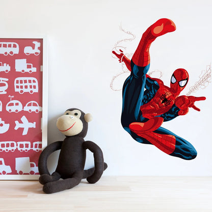 Spiderman 3D Wall Stickers Cartoon Super Heroes Self Adhesive Decorations for Kids Room Home Bedroom Movie Theme Room Decor