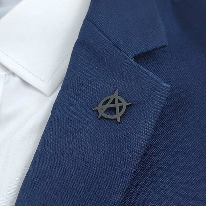 Classic Round Five-pointed Star Gold-plated Brooch, Men's Collar Lapel Pin Black, Suit Accessories, Gift for Husband