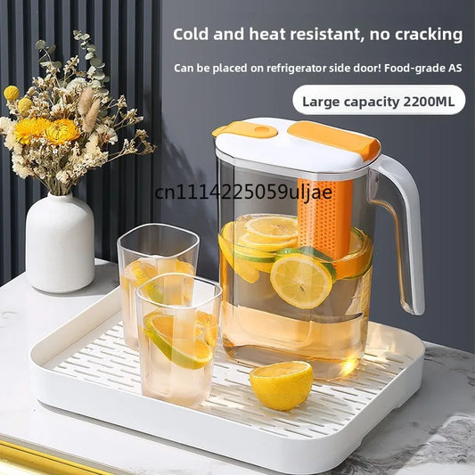 Large Capaci Cold Water Pot Heat Resistant Drop Proof Fruit Tea Barrel Beverage Ice Water Bottle for Frie Home Use
