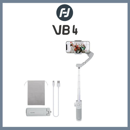 FeiyuTech VB4 Face Tracking Cell Phone Gimbal Stabilizer for Vlogging iPhone 17 Pro Max Samsung Galaxy, Built-in Selfie Stick