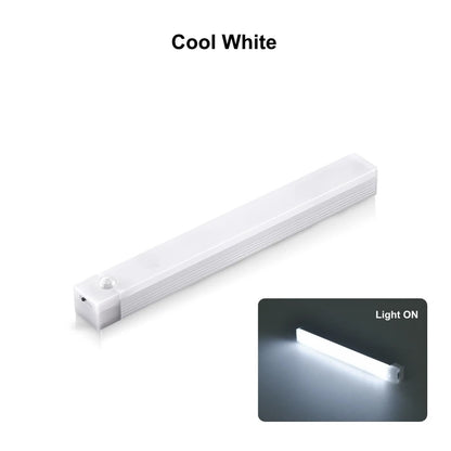 Motion Sensor Wireless LED Night Light USB Rechargeable Long Strip Bar Lamp for Kitchen Cabinet Wardrobe Bedside Staircase Tube