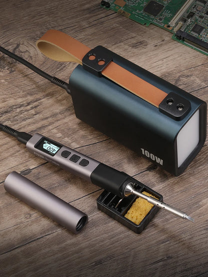PTS201 PD 100W Soldering Iron Portable Solder Station PID Temperature Control for Electronic DIY Repair