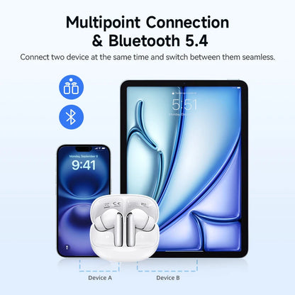 QCY Melobuds N50 ANC Bluetooth 5.4 Słuchawki Bezprzewodowe z Aktywną Redukcją Szumów 6 Mikrofonów Czyste Połączenia Wielopunktowe