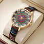 1/2/3/5PCS Fashion Women Watches Vintage Flowers Printed PU Strap Quartz Watch Reloj Mujer（Without Box）