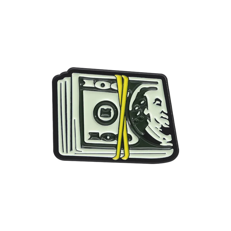 Creative US Dollar Money Enamel Pins Collection Cartoon Banknote Get Rich Brooch Backpack Lapel Metal Badge Fun Jewelry for Gift