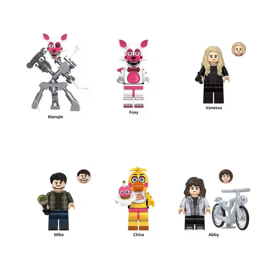 NEW FNAF Nights Game Figure Mini Figures Building BlocksSkeleton Thriller Toys gift kids toys mould king