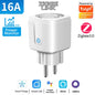 WiFi Zigbee Energy Monitoring Smart Plug EU 16A/20A Remote Timer Socket for Kitchen Home Appliance Works with Tuya Alexa Google