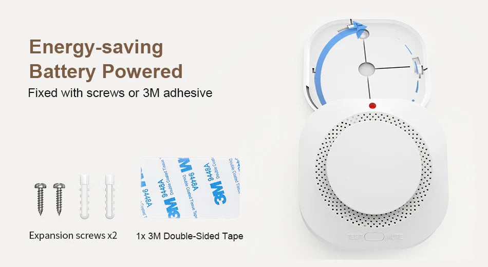 ZigBee WiFi Smart Smoke Detector Alarm, Works with Tuya Smart Life App Compatible Fire Sensor for Home Security, App Alerts