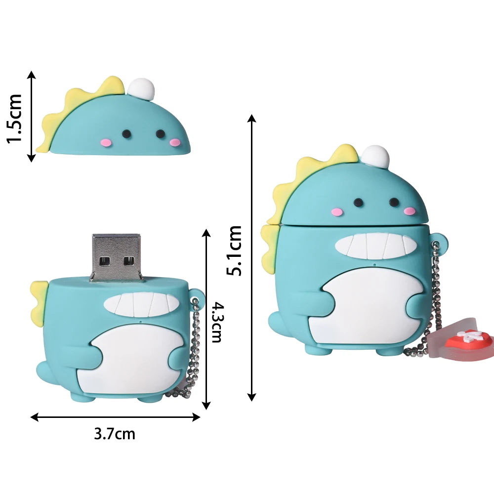 JASTER Uroczy Kreskówkowy Zwierzęcy Pendrive USB 64 GB Pingwin Kot Pamięć USB 32 GB Sowa Dinozaur Pendrive 16 GB Pszczoła Lis Pendrive 8 GB