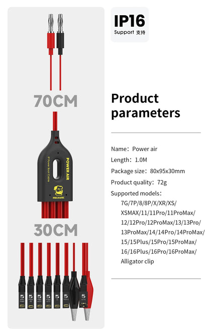 MECHANIC Phone Power Air Boot Line DC Power Supply Test Cable for iPhone 7-11 12 13 14 15 16 Pro Max Motherboard Activation Cord