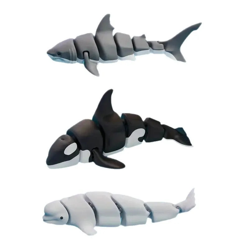3D Printed Articulated Shark Toy for Decoration Toy Executive Decor for Office Stress Relief Toy