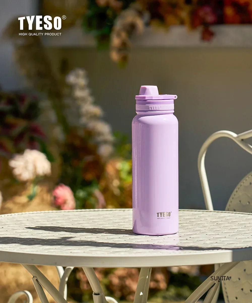 Tyeso Stainless Steel Thermos Water Bottle Portable Sport Vacuum Flask Keeps Cold and Heat Thermal Mug Insulated Car Tumbler Cup