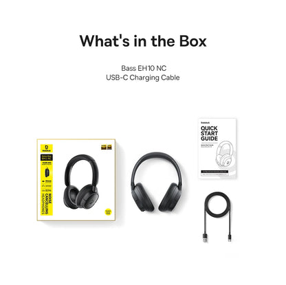 Słuchawki bezprzewodowe Baseus EH10 NC ANC 45 dB, adaptacyjna hybrydowa redukcja szumów, słuchawki Hi-Res LDAC, Bluetooth 6.0, 80 godz.