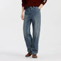 Semir Men Jeans Retro Wide Straight Side Stripe Elastic Waist 2026 Autumn Soft Denim Pants Casual Street Style Daily Wear
