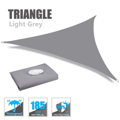 Triangle Sun Shade Sail Canopy UV Block Sun Shelter with Fixing Kits for Outdoor Patio Pool Beach Backyard Garden Sunscreen Tent