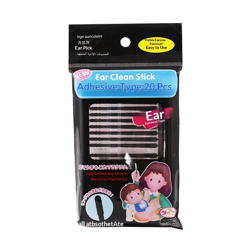 20/40/80PCS Soft Sticky Ear Wax Removal Sticks Adhesive Ear Pick Gentle Ear Cleaning Tool for Adults Kids Ear Care
