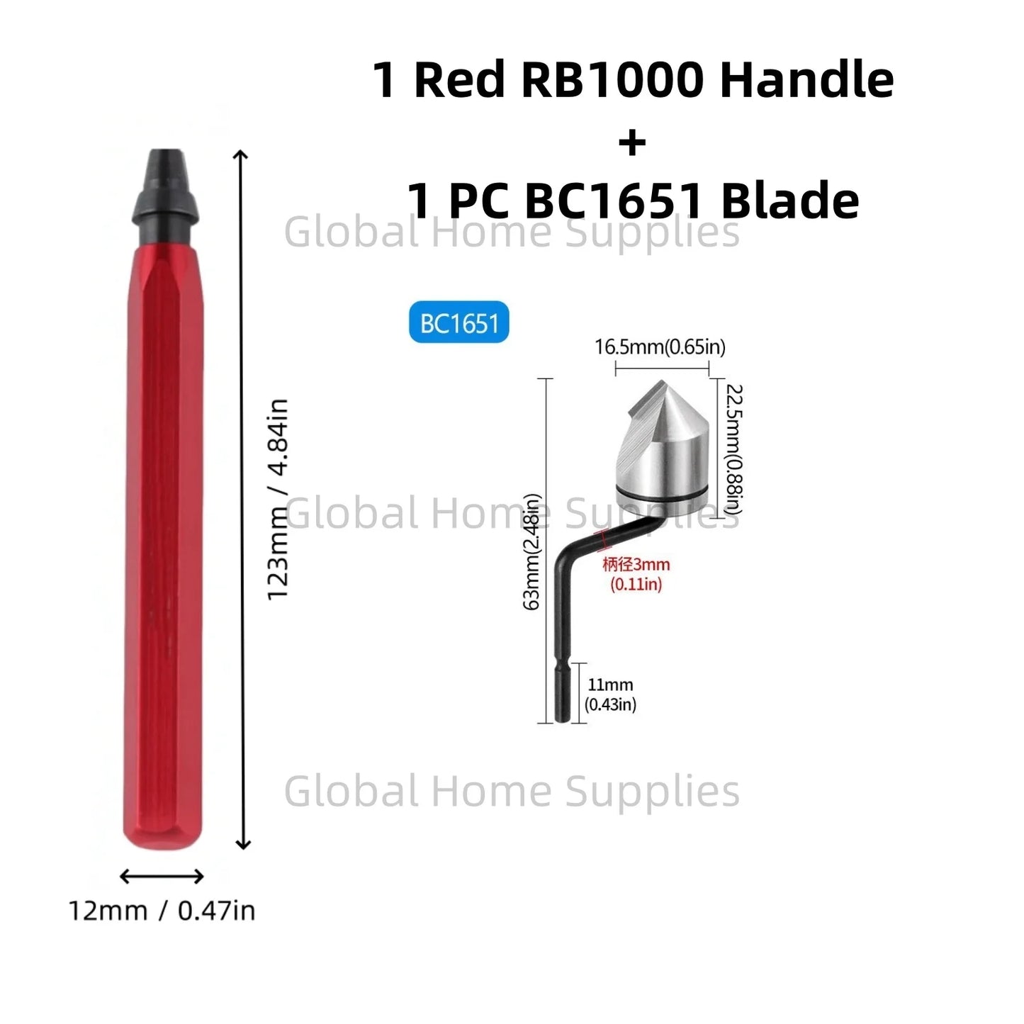 Deburring Trimming Tools RB1000 with Countersunk Chamfer Cutter BC6301/BC8301/BC1041/BC1651 Hand Carving Sharpen Trimmer